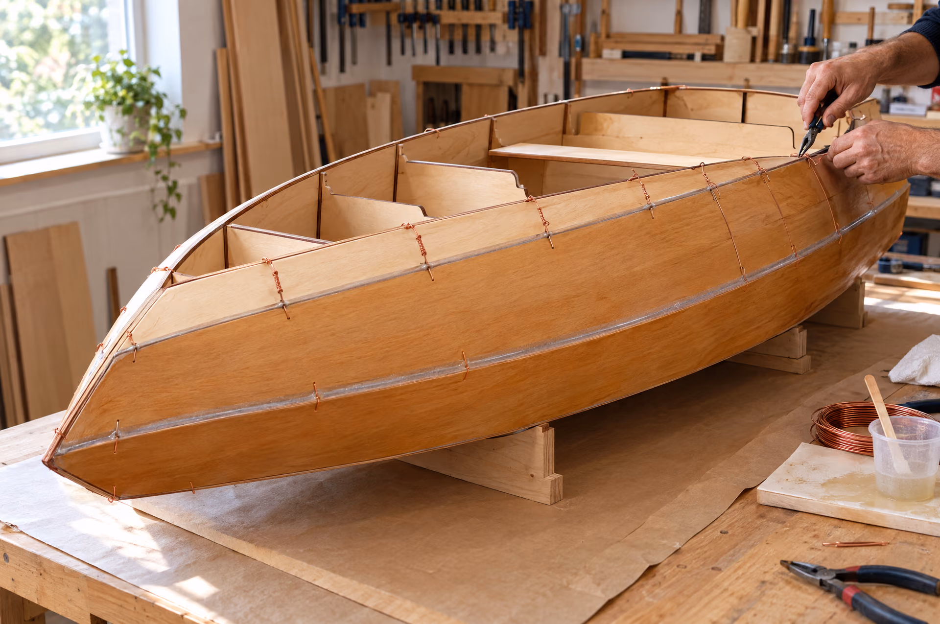 De grote vlakken van de klassieke runabout gaan erop