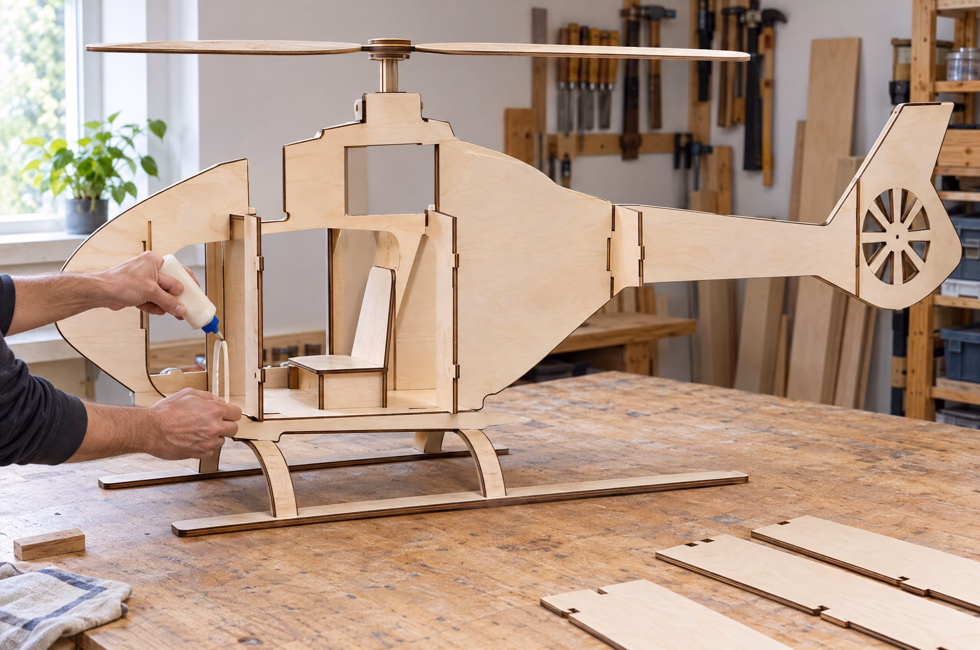 The frame of the Rescue helicopter XL being built